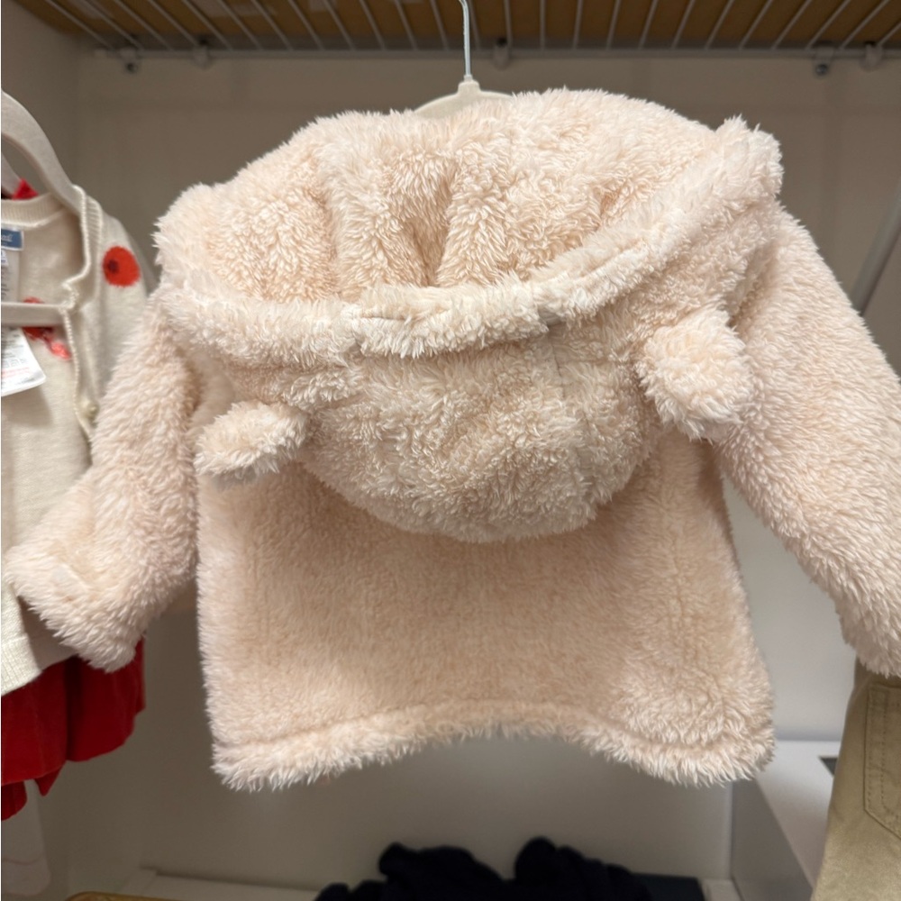 Pink fluffy Eddie Bauer baby jacket - Picture 2 of 3